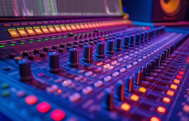 Fototapeta premium The studio's sound mixer.