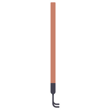 recommend clip art: Weed puller tool with long handle vector cartoon illustration isolated on a white background.