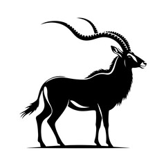 Minimalist Antelope Silhouette- Roaming the Vast Plains- Antelope Illustration- Antelope Vector.