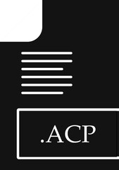 ACP  File format Icon Black fill with symbol