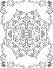 Printable Mandala Coloring Page for Adults. Educational Resources for School for Kids. Adults Coloring Book. Mandala Coloring Activity Worksheet.