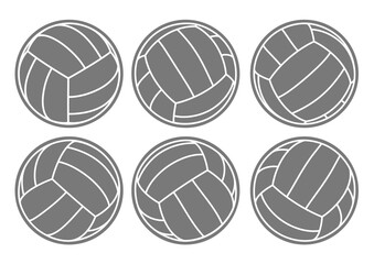 Naklejka premium Volleyball ball icons. Symbol or emblem. Vector illustration.