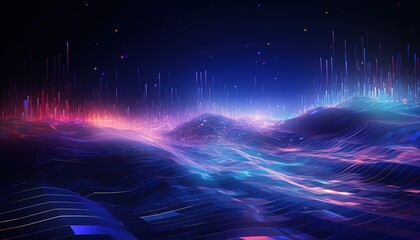 Futuristic Network with Glowing Core background, Сoncept Virtual Reality technology, Network concept, Abstract digital background