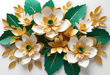 3d rendered photo of flowers on a plain background