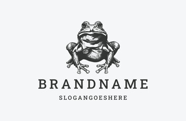 Naklejka premium Frog style logo icon design template flat vector