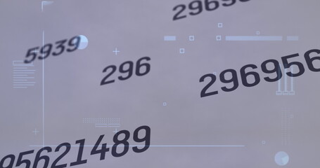 Image of changing numbers on grey background