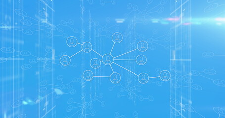 Image of media icons over data processing