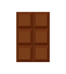 Flat Chocolate Bar Unwrapped Icon Vector Illustration