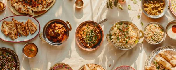 Elegant Spread of Traditional Indian Cuisine