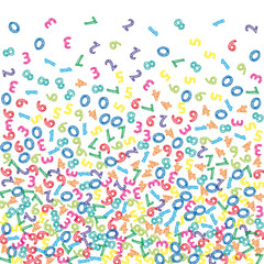 Flying latin letters. Colorful childish scattered