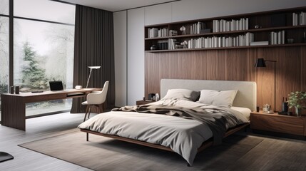 contemporary modern bedroom in apartment or house