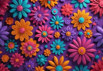 3d rendered photo of flowers on a plain background