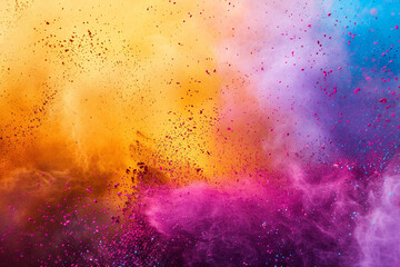 Fototapeta premium A picture of splash of colour powder in a holi festival in india , AI generate