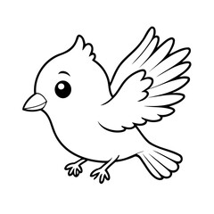 Cute vector illustration Bird for kids colouring worksheet
