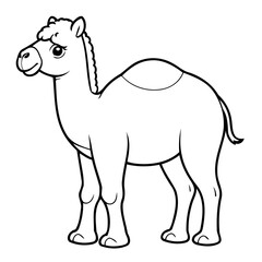 Simple vector illustration of camel drawing for children page