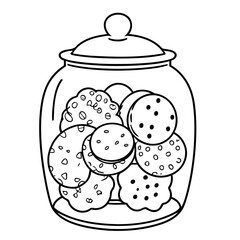 Simple vector illustration of cookie drawing for children page
