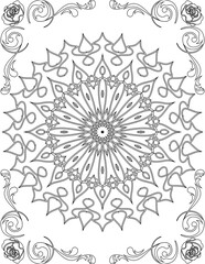 Printable Mandala Coloring Page for Adults. Educational Resources for School for Kids. Adults Coloring Book. Mandala Coloring Activity Worksheet.