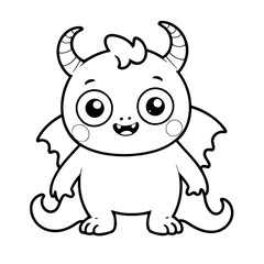 Vector illustration of a cute friendly doodle drawing for kids page
