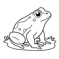 Cute vector illustration frog colouring page for kids