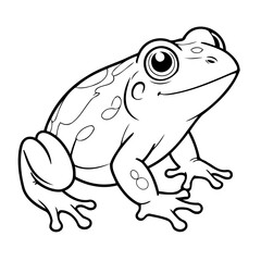 Cute vector illustration Frog drawing for kids colouring page