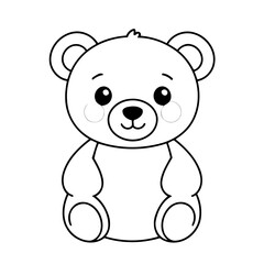 Obraz premium Cute vector illustration teddy hand drawn for kids page