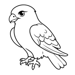 Cute vector illustration falcon drawing for toddlers coloring activity