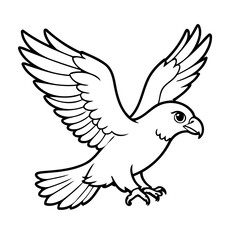 Fototapeta premium Vector illustration of a cute Eagle drawing for kids colouring activity
