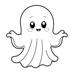 Vector illustration of a cute friendly drawing for toddlers coloring activity