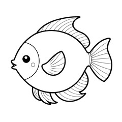 Cute vector illustration fish hand drawn for toddlers