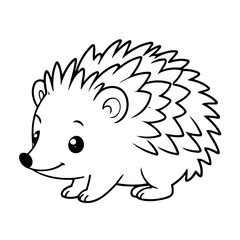 Cute vector illustration hedgehog doodle for toddlers colouring page