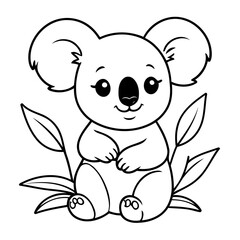 Cute vector illustration Koala doodle for children worksheet
