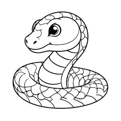 Cute vector illustration snake hand drawn for toddlers