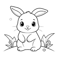 Cute vector illustration bunny hand drawn for toddlers