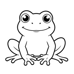 Cute vector illustration Frog doodle for toddlers coloring activity
