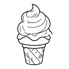 Simple vector illustration of ice drawing for kids page