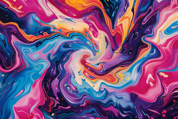 a psychedelic style, with swirling, kaleidoscopic colors 