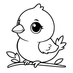 Cute vector illustration Bird hand drawn for toddlers