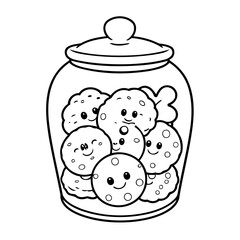 Simple vector illustration of cookie for toddlers colouring page