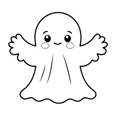 Simple vector illustration of friendly drawing for kids page