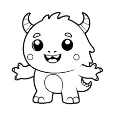 Cute vector illustration friendly colouring page for kids