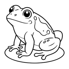 Cute vector illustration Frog doodle for kids colouring page