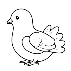Cute vector illustration pigeon hand drawn for toddlers