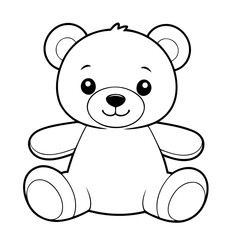Cute vector illustration teddy drawing for kids page