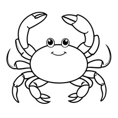 Simple vector illustration of crab drawing for toddlers coloring activity
