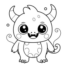 Vector illustration of a cute friendly drawing for kids colouring page