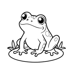 Cute vector illustration Frog for kids coloring activity page