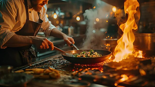 chef in his kitchen. Created with Generative AI.