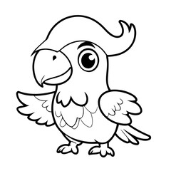 Vector illustration of a cute pirate drawing for toddlers colouring page