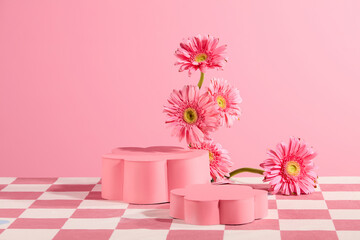 Frontal shot photo for advertise product which made from natural material such as gerbera daisy,...