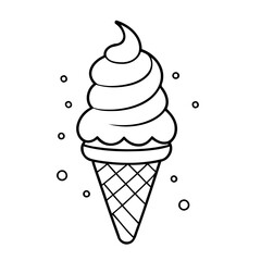 Simple vector illustration of ice drawing for toddlers colouring page